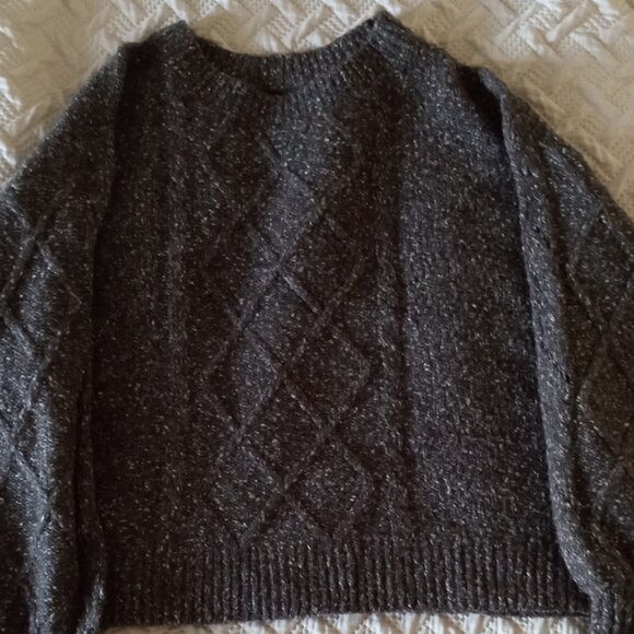 LUCKY BRAND Brown Long Sleeve Cable Knit Pull Over Sweater Size Large - Picture 1 of 4